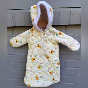 Vintage Disney Winnie the Pooh hooded zippered baby bunting